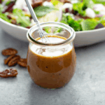 Salad dressing in a small jar