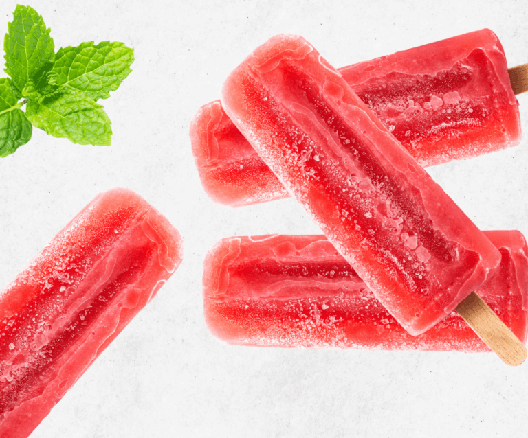 Four pink ice pops
