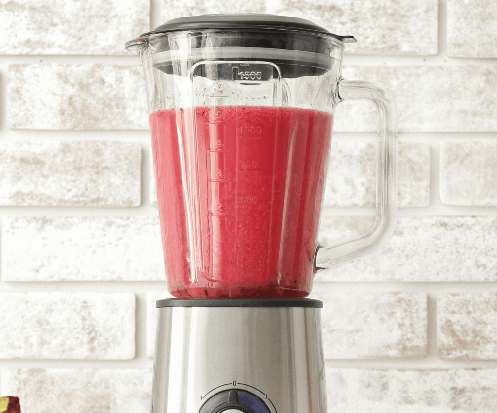 Blender with pureed watermelon